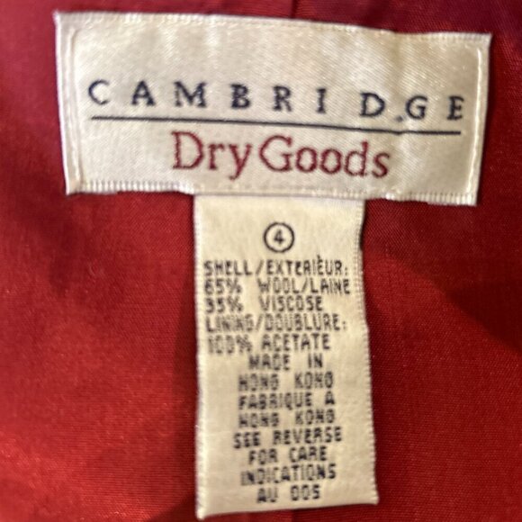 Cambridge Dry Goods SZ 4 Vintage Brick Red Velvet Trim Wool Blazer Old $ Academi - Picture 6 of 7